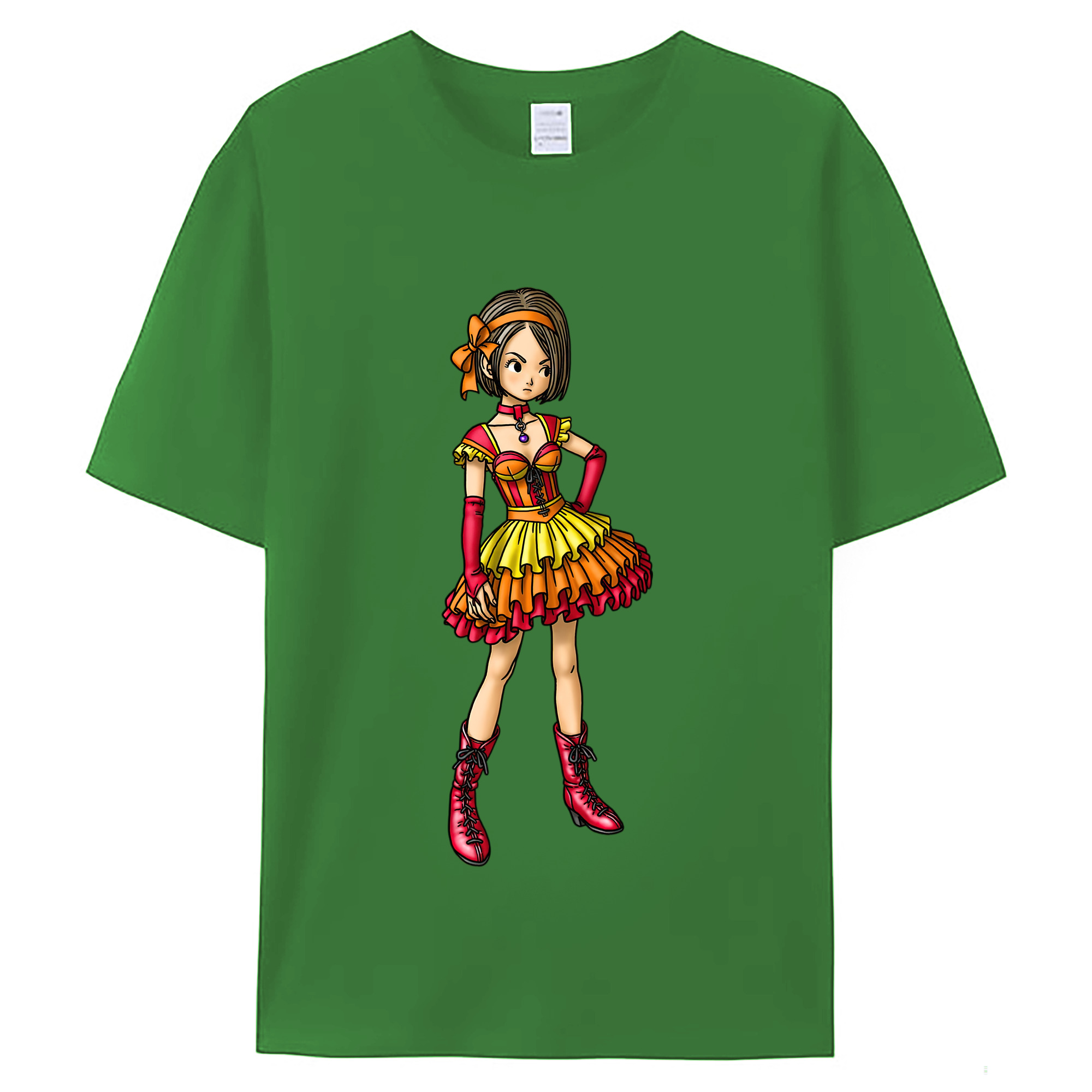 （画像用） ドラゴンクエスト Doragon Kuesuto Dragon Quest レディースカジュアルプリントTシャツ（綿100％）